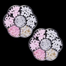 저자극 보습 제품 건성 피부용 로션 수분보충 스킨케어 겨울 보습크림 GSHLLO 2박스 플라워 보우 네일 아트 키트 3D 플로럴 네일 참 귀여운 네일 리본 플라워 플라스틱 하프