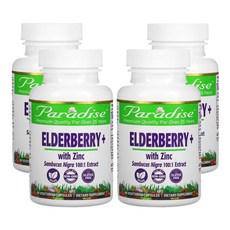 파라다이스허브 어쓰블랜드 엘더베리 + 아연 함유 베지 캡슐 60정, 4개