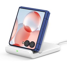 스완스카우트 501S 갤럭시 Z플립 전용 접이식 무선충전 거치대 Z플립7/6/5/4/3 호환 화이트, 1개