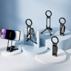 초경량 맥세이프 스마트폰 거치대 삼각대 휴대용 미니 스탠드, 1개, 실버