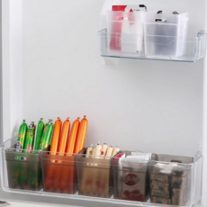 냉장고 수납함 플라스틱 다용도 보관함 냉장고 정리함 서랍 조미료 화장대 냉장실 칸칸이 트레이 반찬통, 블랙