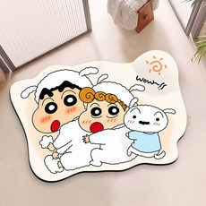 욕실 규조토 발매트 40x60 대형 캐릭터 규조토매트 욕실발매트, 짱구-4, 1개