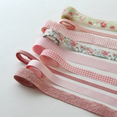 핑크톤 리본 9종 리본공예재료 리본끈 부자재, 9종 세트, 1개