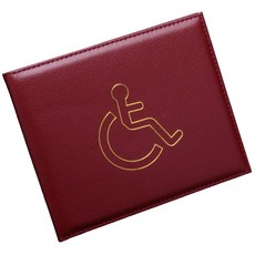 장애인 배지 주차 허가증 소지자용 지갑 장애인 배지 소지자, Maroon red