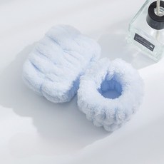 珊瑚絨吸水防濺水洗臉手腕帶, 1個, 藍色（一雙）