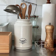 저스트테이큰 프랑스 감성 대형 도자기 조리도구통 정리 업소용 수저통 숟가락통, 1개