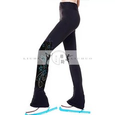 피겨 연습복 큐빅 무대 트레이닝복 원피스 상하세트 팬츠, 1개, 블루 파이브스타 JB130