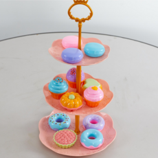 마카롱 디저트 3단 타워 소꿉놀이 인조 과자, 1개