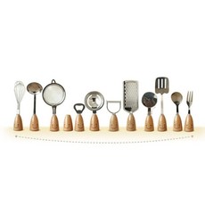 日系微笑木柄餐具組, 原木, 1個