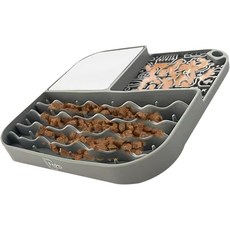 FnPti 슬로우 피더 개 볼 사료 등급 개와 고양이를 위한 실리콘 핥기 매트 80개의 흡입 컵 BPA 프리 그레이 패드 걸이 구멍 반려동물 쉬운 그루밍 및 치과 용품으로 불안을