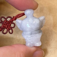 君遇 天然A貨翡翠 糯種紫烏雞卡通動物 三眼怪 玩具總動員, 1個