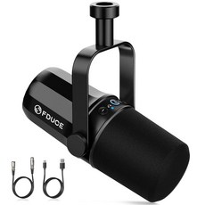 FDUCE 다이내믹 마이크 음성 오버 스트리밍을 위한 USB/XLR 팟캐스트 녹음 PC 음소거가 있는 스튜디오 메탈 헤드폰 잭 볼륨 조절 SL40 모니터링