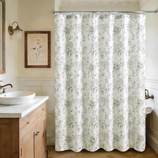 XWZO 빈티지 플로럴 엑스트라 롱 샤워 커튼 182.9 x 213.4cm(72 x 84인치) 욕실용 보태니컬 팜하우스 샤워 커튼 Cottagecore 방수 패브릭 샤워 커, 피오니 블룸 그린