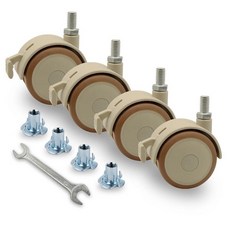 NERILEE 5.1cm(2인치) 스템 캐스터 교체 4피스 스레드 회전 가구 휠 브레이크 포함 40.8kg(90파운드) (M6-1.0x15mm) 11st_amz 254542 6