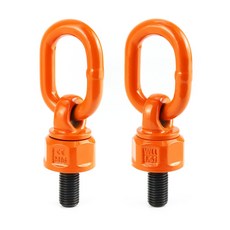 QWORK 헤비 듀티 M16 x 31.8 G80 회전 호이스트 링 2팩 1.12톤-2톤 대용량 볼트 360 1080Mpa 인장 강도 빨간색