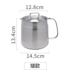 304不鏽鋼過濾油壺 帶蓋濾網 廚房炸物濾油渣儲油罐, 1個, 1.5L