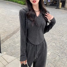 모몰라티 여성 패션 후드 트레이닝복 상하 2종세트