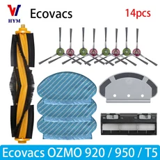 Ecovacs Debot OZMO T5 920 액세서리 메인 사이드 브러시 물 탱크 캐스터 휠 필터 진공 청소기 예비 부품, 17 14PCS