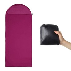 백패킹 침낭 X Autohaux 라이너 싱글 캠핑 여행 시트 지퍼가 달린 호텔 230x90cm, Rose Red, 한개옵션1