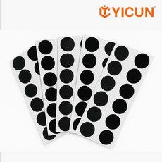 YICUN益村 圓形背膠魔鬼氈組 直徑2公分 自粘 重複使用, 1個, 黑色,單色(24組)