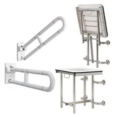 【海夫健康生活館】裕華 ABS抗菌系列 不鏽鋼浴淋椅 活動馬桶抗菌扶手(T-058B X-07), 1個
