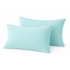 COTTON STICH 유아용 베개 커버 2개 세트 미니 베개 커버 600수 면 아동용 부드럽고 가벼운 베개 커버 (와인 유아 30.5 x 40.6cm(12 x 16인치, Toddler 12x16 Zipper, 아쿠아 블루
