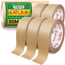 아뜰라임 크라프트 찢어쓰는 종이 박스 테이프 24mm x 50m, 5개