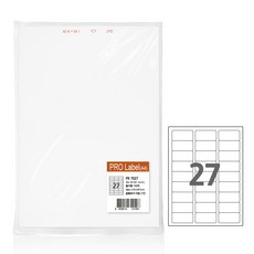 프로라벨 13종 A4 100매(벌크용)/폼텍 호환 라벨, 27칸 PR7027, 2팩