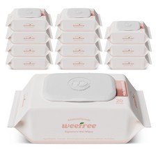 위프리 시그니처 엠보싱 휴대 아기물티슈, 12개, 20매, 75g