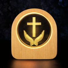 [무료각인]리파니 크리스탈 원형 우드 프레임 십자가 무드등 교회선물, 2. 십자가+구원