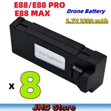 JHD E88 3.7V 3200mAh LiPo 배터리 드론 백업 E88PRO 미니 PRO MAX, E88 3200mAh 8PCS