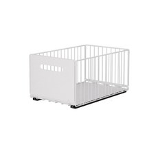 바구니 수납장 슬라이딩 서랍형 수납 바구니 조립식 인서트 다용도선반, 1개, 화이트