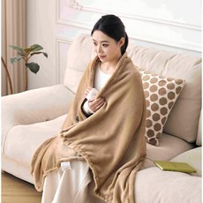 프리미엄 극세사 진기 온열 담요 무선 캠핑용 휴대용 USB 무릎 온열 담요, 브라운