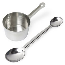 칼백화점 국산 스텐 계량컵 200ml+눈금 양쪽 계량스푼 세트, 200ml, 1세트, 계량컵+계량스푼