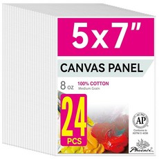 PHOENIX 페인팅 캔버스 패널 20.3 x 25.4cm 8 10인치 12개 밸류 팩 - 226.8g 8온스 삼중 밑칠 100% 면 중성 보드 페인팅용 아크릴 유화용 화이트, 화이트 - 벌크 팩._5 x 7