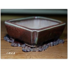 小樹安每 日本盆缽-平安虹泉 辰砂釉隅入長方鉢 14cm 日式餐具 長方缽 沙拉缽, 1個