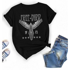 빈티지 독수리 프리 버드 티셔츠 밴드 음악 컨트리 콘서트 의류 블랙. XXL, 블랙