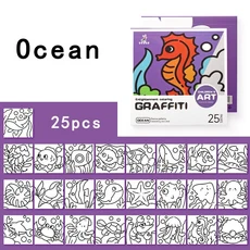 만화 편리한 컬러링북 미니 수채화 컬러링북 25권 그림앨범 노트 컬러링북, 03 보라색