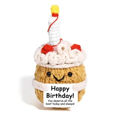 새로운 재미있는 크로셰 긍정 에너지 강아지 인형 카드 포함 집 방 장식 수제 뜨개질 크리스마스 트리 장식, 02 초콜릿