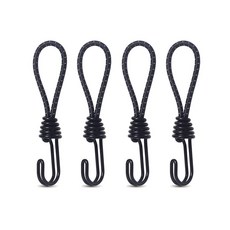 리빙릿 캠핑 스트레치코드 고리형 4P 세트 16cm 탄성 로프 텐트 타프 고정 스트링, 블랙(4p)
