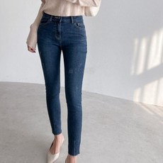 [다잇템] 여자 FW 빈티지 컷오프 스키니진 보온 청바지