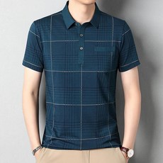 2026男士夏季Polo衫短袖休閒衫，條紋翻領T恤，輕薄透氣運動商務新款