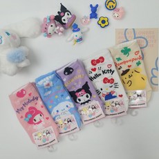 유아동 여아 산리오 캐릭터 양말 세트 키즈 귀여운 패션 스니커즈 시나모롤 쿠로미 키티 폼폼푸린 마이멜로디 포차코