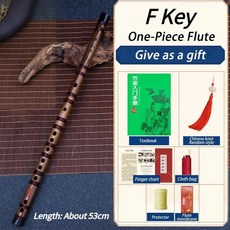 초보자용 대나무 플루트 분리형 내구성 휴대용 횡형 전문 연주용 목관악기, 1개, 12. F Key-One Piece, 기본