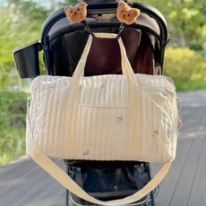 시옷모먼트 넉넉한 수납 대용량 기저귀 가방, 핑크튤립