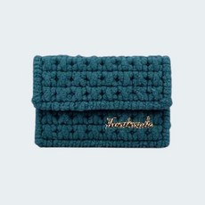 네트공예 DIY 세트 - 카드 지갑 만들기 망스티치 재료 덮개형_handmade 필기체 골드 팬던트, 5. P-25 에메랄드 그린, 1개