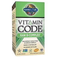 Garden of Life 維生素代碼原 B 群複合素素食膠囊, 60顆, 1個