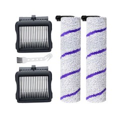 나르왈 프로 로봇 청소기용 교체 액세서리 키트 메인 브러시 1개 걸레 패드 4개 사이드 헤파 필터 2개 먼지 봉투 예비 부착물 2개, 1 4 pack Replacement parts For