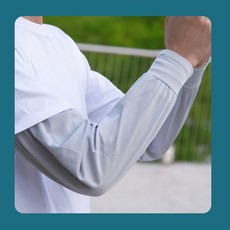 颶風騎士 直筒加大加寬防曬冰絲護臂袖套 男士騎行機車適用, 淺灰色