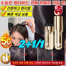 2+1/1 【한 번에 검정】소금관 펩타이드 커버 흰머리 가림 펜 정수리 헤어 새치 머리 부분 커버 스틱 셀프 염색빗, [1개]다크 브라운